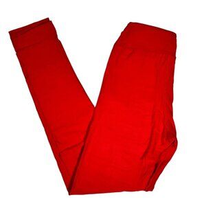 LuLaRoe Leggings Red Reddish Christmas Valentines Holiday Solid Color Tween